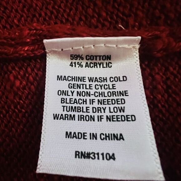 Wonderly Gourmet Red Soft Cozy Cowl Neck Pullover Sweater - Size Large - Picture 9 of 9